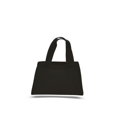 1 Dozen (Pack of 12) - Cotton Canvas Mini Tote Bag (Black)