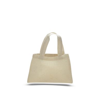 1 Dozen (Pack of 12) - Cotton Canvas Mini Tote Bag (Natural)