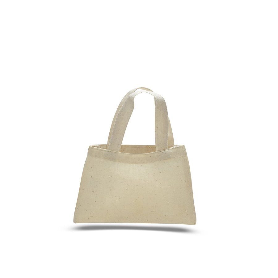 1 Dozen (Pack of 12) - Cotton Canvas Mini Tote Bag (Natural)