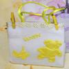 FavorOnline Yellow Mesh Bag with Embossed Teddy Bear, Baby Decoration and Handles - Pack of 10 view 1
