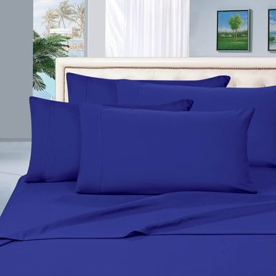 ELEGANT COMFORT Best, Softest, Coziest Bed Sheets Ever! Sale Today Only 1800 SERIES Brushed Luxury Wrinkle Resistant 4-Piece Bed Sheet Sets - Deep Pocket, California King, Royal Blue