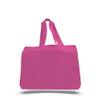 1 Dozen (Pack of 12) - Cotton Canvas Economical Tote Bag with Bottom Gusset (12, Hot Pink) view 1