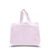 1 Dozen (Pack of 12) - Cotton Canvas Economical Tote Bag with Bottom Gusset (12, Light Pink) view 1