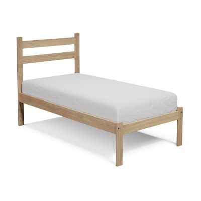 Amazonas Twin-XL Bed Solid Pine Wooden Single Bed Unfinished with Hardwood Slats Support Suitable for Boys Girls Kids Bedroom Wooden Bed Frame Ready to Finish
