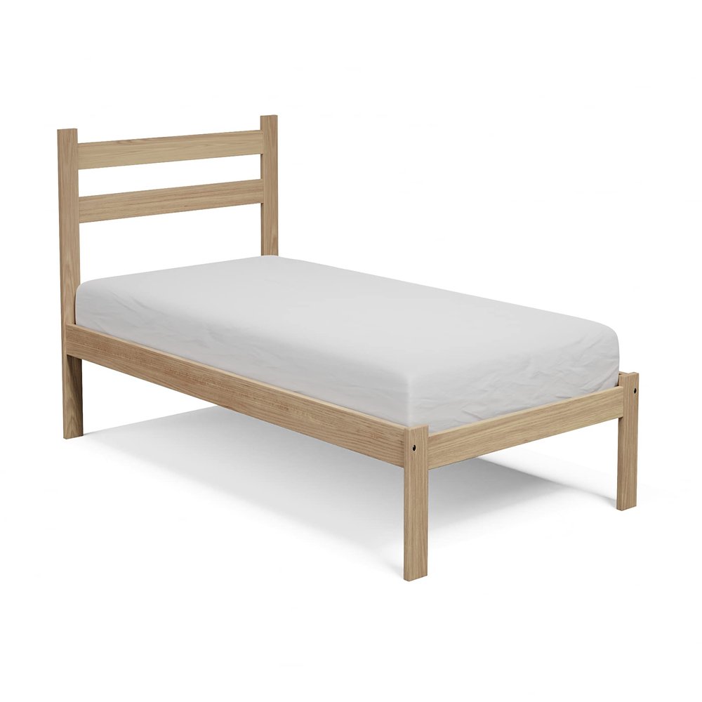 Amazonas Twin-XL Bed Solid Pine Wooden Single Bed Unfinished with Hardwood Slats Support Suitable for Boys Girls Kids Bedroom Wooden Bed Frame Ready to Finish