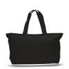 2 Dozen (Pack of 24) - Cotton Canvas Zipper Tote Bag (Black, 24) view 1