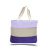 2 Dozen (Pack of 24) - Cotton Canvas Tri Color Promo Tote with Bottom Gusset (Purple/Natural/Lavender., 24) view 1