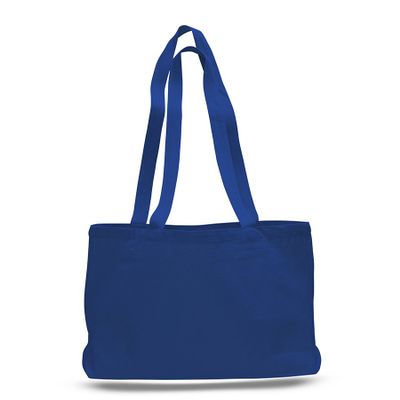2 Dozen (Pack of 24) - Large Cotton Canvas Messenger Bag with Bottom Gusset (Royal, 24)