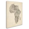 Trademark Fine Art Old Sheet Music Map of Africa by Michael Tompsett, 18x24-Inch view 2