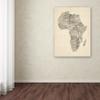 Trademark Fine Art Old Sheet Music Map of Africa by Michael Tompsett, 18x24-Inch view 3