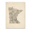 Trademark Fine Art Old Sheet Music Map of Minnesota by Michael Tompsett, 18x24-Inch view 1
