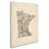 Trademark Fine Art Old Sheet Music Map of Minnesota by Michael Tompsett, 18x24-Inch view 2