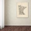 Trademark Fine Art Old Sheet Music Map of Minnesota by Michael Tompsett, 18x24-Inch view 3
