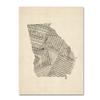 Trademark Fine Art Old Sheet Music Map of Georgia by Michael Tompsett, 18x24-Inch view 1
