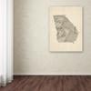 Trademark Fine Art Old Sheet Music Map of Georgia by Michael Tompsett, 18x24-Inch view 3