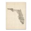 Trademark Fine Art Old Sheet Music Map of Florida by Michael Tompsett, 18x24-Inch view 1