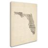 Trademark Fine Art Old Sheet Music Map of Florida by Michael Tompsett, 18x24-Inch view 2