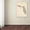 Trademark Fine Art Old Sheet Music Map of Florida by Michael Tompsett, 18x24-Inch view 3