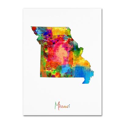 Trademark Fine Art Missouri Map by Michael Tompsett, 18x24-Inch