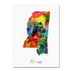 Trademark Fine Art Mississippi Map by Michael Tompsett, 18x24-Inch view 1