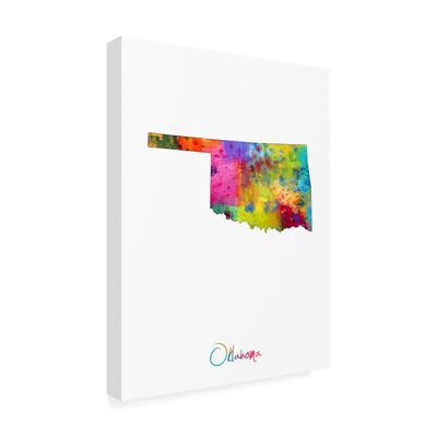 Trademark Fine Art Oklahoma Map by Michael Tompsett, 18x24-Inch