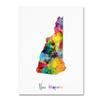 Trademark Fine Art New Hampshire Map by Michael Tompsett, 18x24-Inch view 1