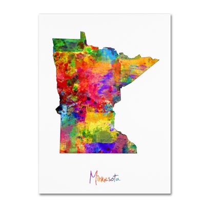 Trademark Fine Art Minnesota Map by Michael Tompsett, 18x24-Inch