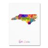 Trademark Fine Art North Carolina Map by Michael Tompsett, 18x24-Inch view 1