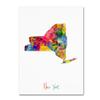 Trademark Fine Art New York Map by Michael Tompsett, 18x24-Inch view 1