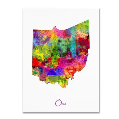 Trademark Fine Art Ohio Map by Michael Tompsett, 18x24-Inch
