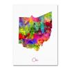Trademark Fine Art Ohio Map by Michael Tompsett, 18x24-Inch view 1