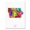 Trademark Fine Art Iowa Map by Michael Tompsett, 18x24-Inch view 1