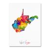 Trademark Fine Art West Virginia Map by Michael Tompsett, 18x24-Inch view 1