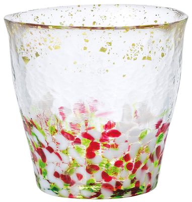ADERIA F71464 Tsugaru Vidro Ice Flower Rock Glass, Spring, 10.1 fl oz (300 ml), Made in Japan, Exclusive Wooden Box, Highball, Whiskey, Beer, Sake, Shochu, Stylish, Brandy Beer, Gift, Women's,
