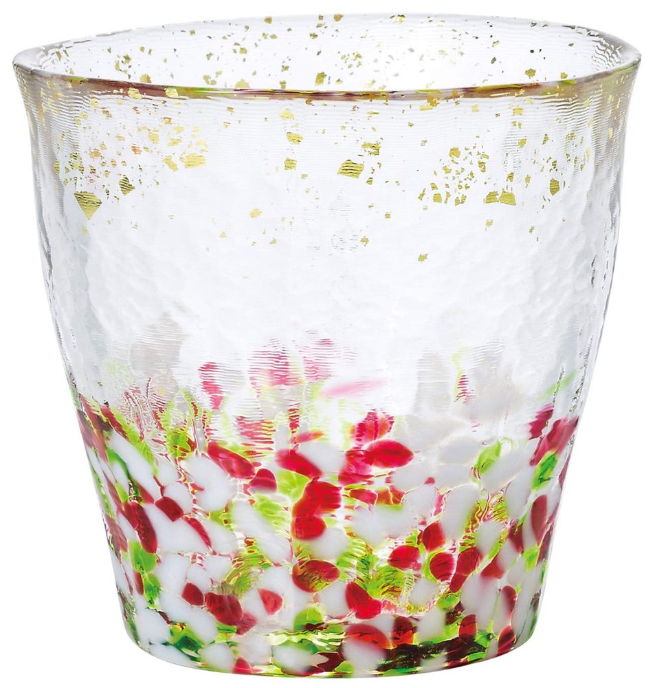 ADERIA F71464 Tsugaru Vidro Ice Flower Rock Glass, Spring, 10.1 fl oz (300 ml), Made in Japan, Exclusive Wooden Box, Highball, Whiskey, Beer, Sake, Shochu, Stylish, Brandy Beer, Gift, Women's,