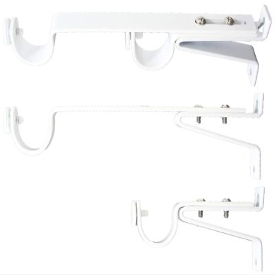 Urbanest Long Double Drapery Curtain Window Rod Bracket Holder, Up to 1.25" - Glossy White, 1 Piece