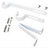 Urbanest Long Double Drapery Curtain Window Rod Bracket Holder, Up to 1.25" - Glossy White, 1 Piece view 2
