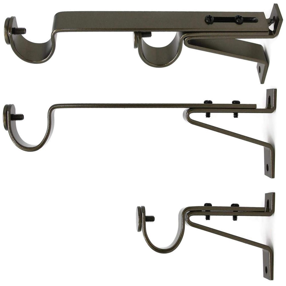 Urbanest Long Double Drapery Curtain Window Rod Bracket Holder, Up to 1.25" Rod - Antique Gold