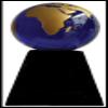 Crystal Globe Blue Color on Natural Marble Base with Gift Box view 1