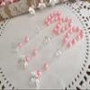 25 Pc Pink Color Baptism Favors with Angels Made with Crystal Pearls Minirosaries Silver Plated Pink Crystal Pearls/Recuerdos De Bautizo/Christening Favors/Decenarios/Decades/Finger Rosaries view 1