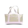 3 Dozen (Pack of 36) - Small Cotton Canvas Deluxe Tote Bag (Natural/Light Pink, 36) view 1