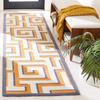 SAFAVIEH Four Seasons Collection 2'3" x 8' Ivory / Brown FRS240L Hand-Hooked Geometric Runner Rug view 1
