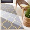 SAFAVIEH Four Seasons Collection Runner Rug - 2'3" x 8', Light Blue & Ivory, Hand-Hooked Geometric, Non-Shedding & Easy Care, Ideal for High Traffic Areas in Living Room, Bedroom (FRS242G) view 1