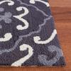 SAFAVIEH Four Seasons Collection 2'3" x 8' Dark Grey/Ivory FRS234C Hand-Hooked Floral Runner Rug view 4