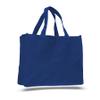 3 Dozen (Pack of 36) - Cotton Canvas Jumbo Shopper with Gusset (Royal, 36) view 1