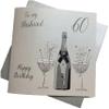 white cotton cards To My Husband 60 Happy Birthday, Champagne Flutes Handmade Card, XPD28-60 view 1