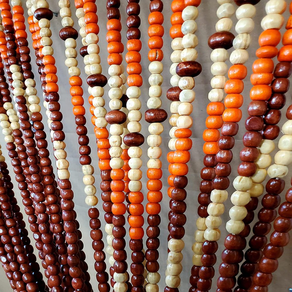 BeadedString Natural Wood and Bamboo Beaded Curtain-77 in high-Provence