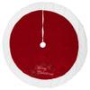 Northlight 48" Traditional Red Embroidered Velvet Merry Christmas Tree Skirt view 1