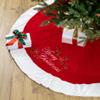 Northlight 48" Traditional Red Embroidered Velvet Merry Christmas Tree Skirt view 2