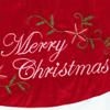 Northlight 48" Traditional Red Embroidered Velvet Merry Christmas Tree Skirt view 4
